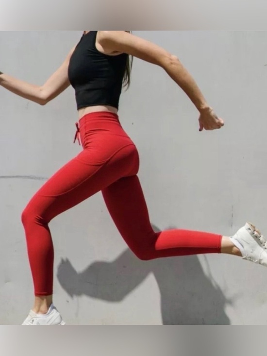 ZYIA Pants - Red Lined Battleship Pocket
Drawstring Luxe 7/8 24" | size 4